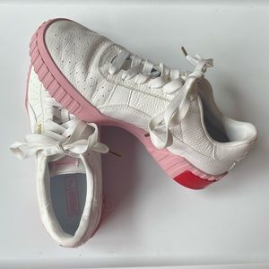 Puma Sneakers with Pink Sole and Red Logo